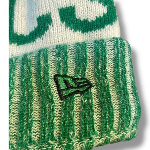 New Era Boston Celtics NBA Basketball Knit Beanie Hat Cap Cuff Pom Lined Wool - Picture 4 of 12